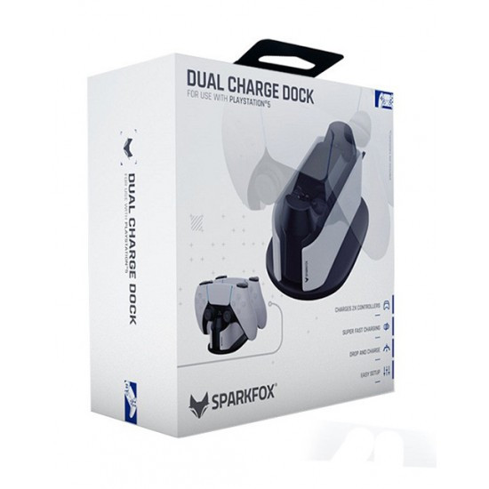 پایه شارژر دوگانه SparkFox با آداپتور برق برای پلی استیشن 5
