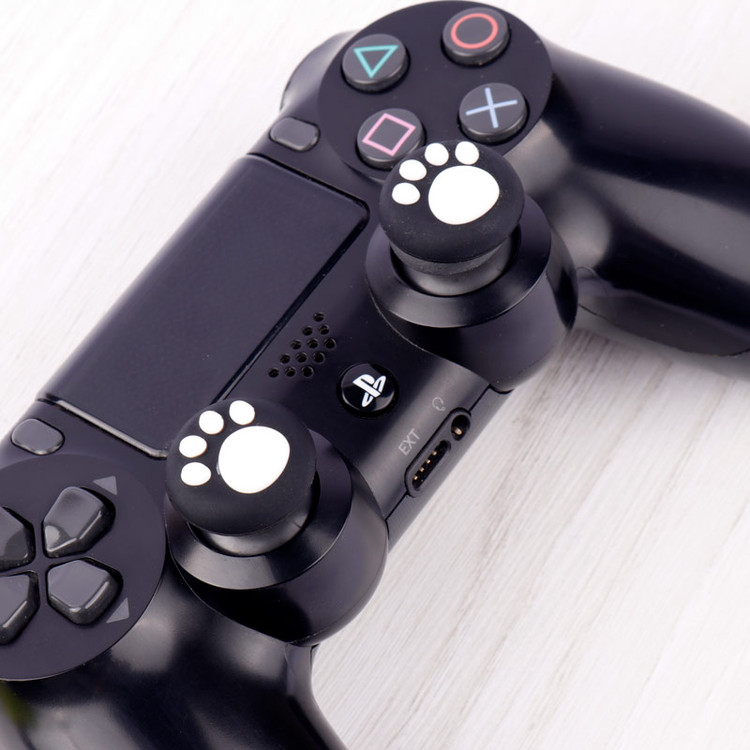 روکش آنالوگ دسته PLAYSTATION / XBOX طرح رد پا سفید زمینه مشکی