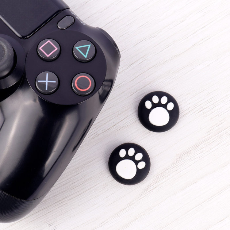 روکش آنالوگ دسته PLAYSTATION / XBOX طرح رد پا سفید زمینه مشکی